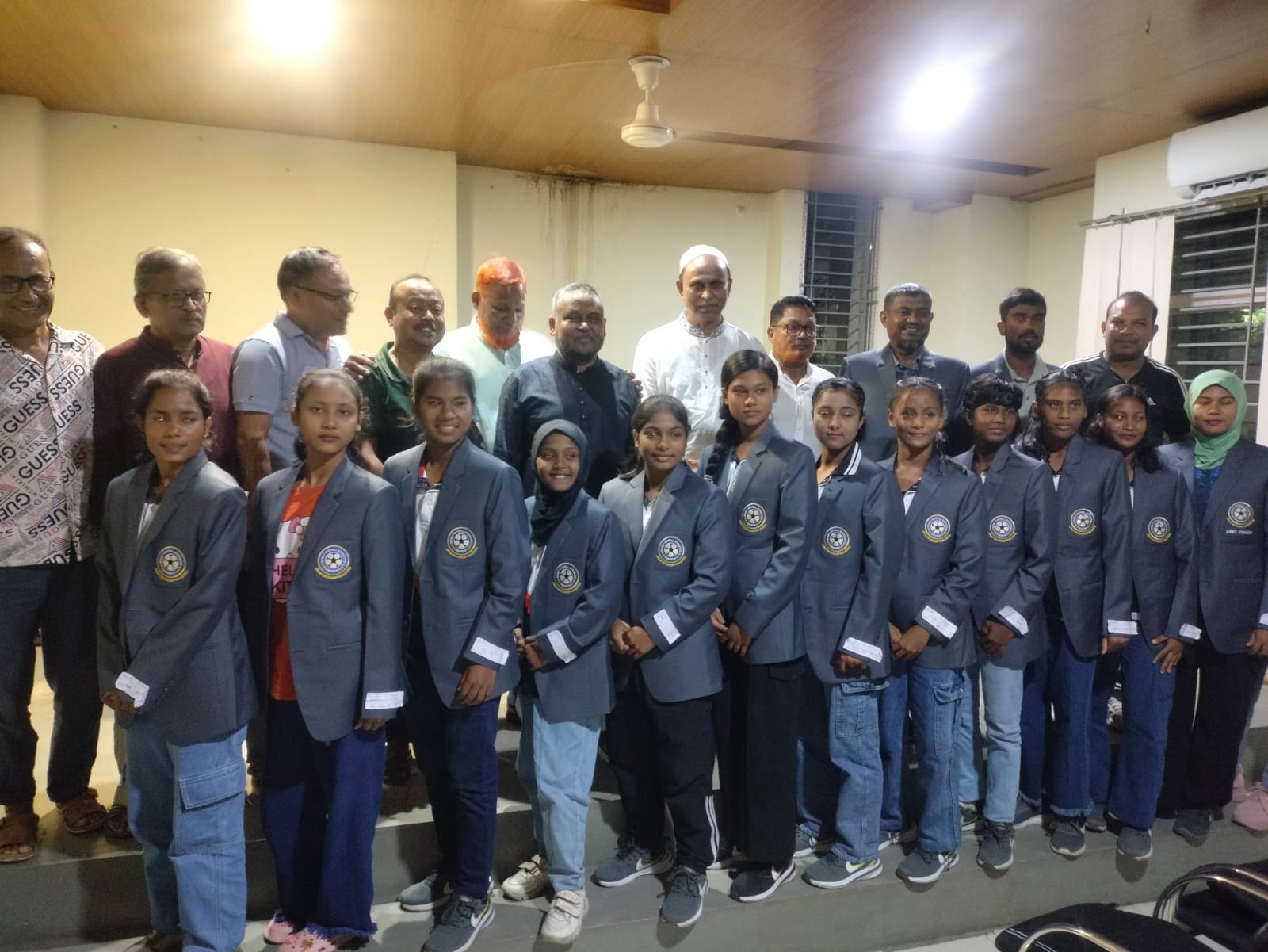 Reception Accorded to Rangpur's Hexa-Mission Winning U-14 Girls' Football Team