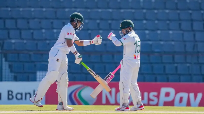 Mushfiqur and Shanto Extend Bangladesh Lead to 230 Runs With Unbeaten 71-Run Stand at Tea on Day 3