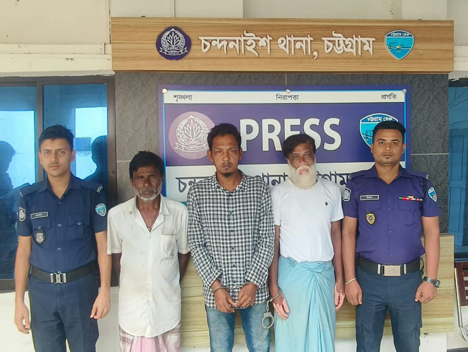 Three arrested including two warrant accused in Chandanaish police drive