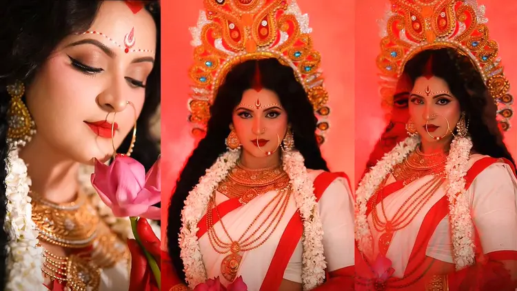 Actress Pori Moni Mesmerizes Fans Dressed as Goddess Durga in Viral Photoshoot