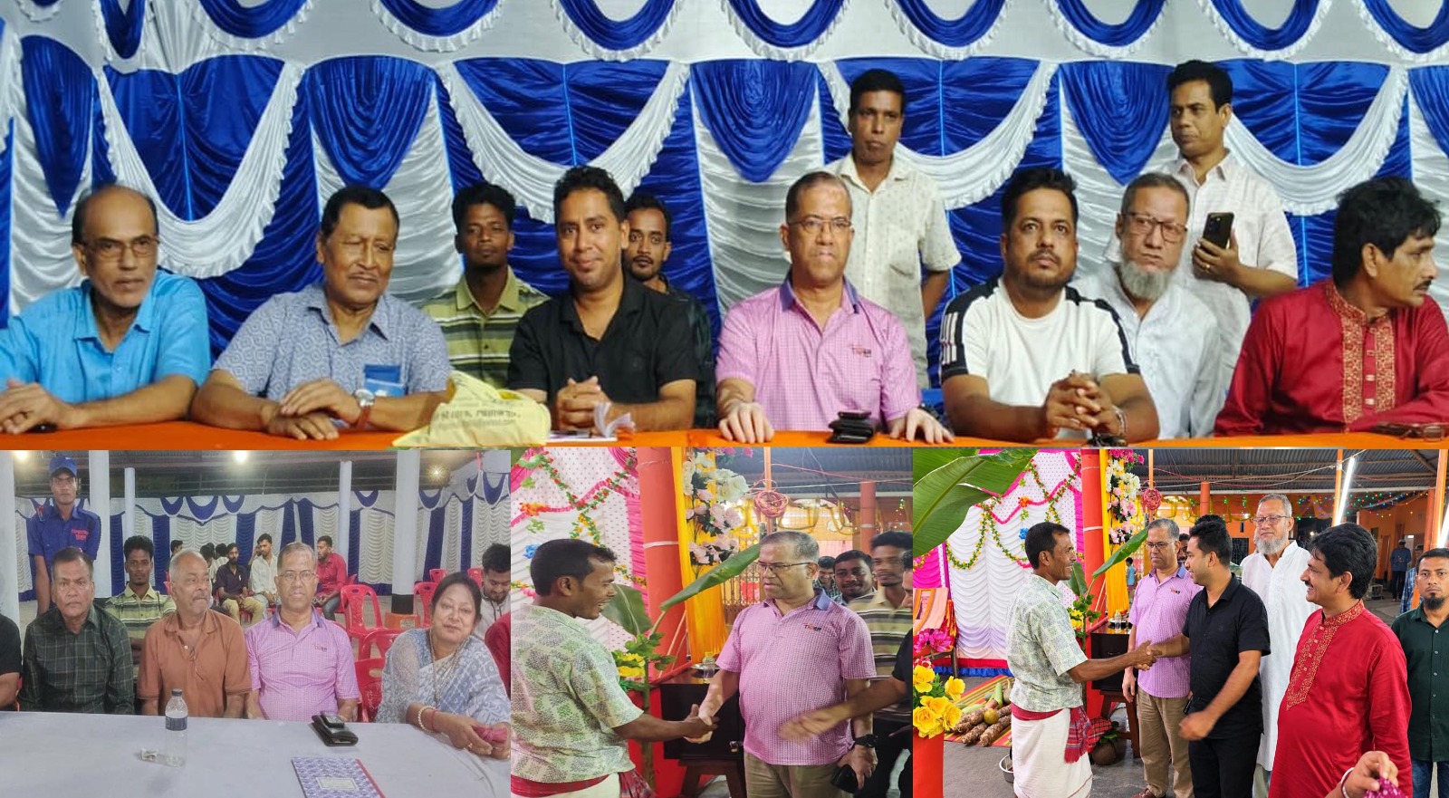 Barrister M. Sarwar Hossain and Sheikh Rahat visit Durga Puja pandals in Pirojpur