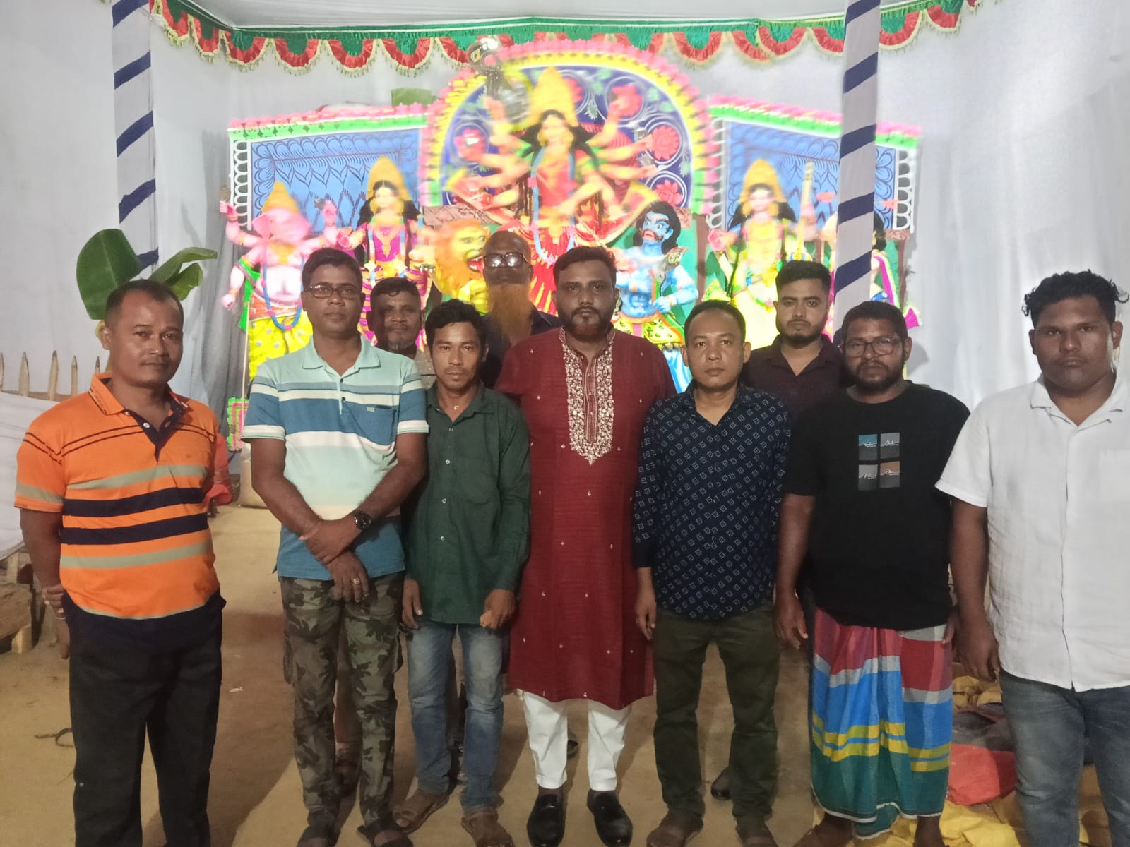 Advocate Atiqur Rahman Visits Puja Mandaps in Boali, Kaliakair