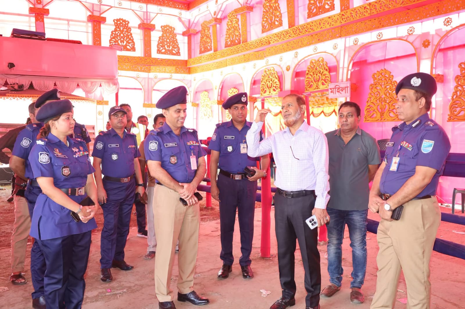 Additional IGP Khandaker Rafiqul Islam Inspects Durga Puja Mandaps in Faridpur